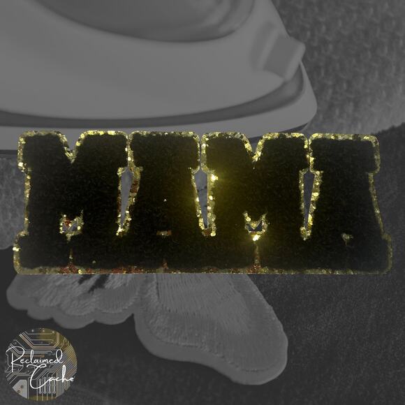 Black and Gold MAMA Iron On Patch - Picture 1 of 3